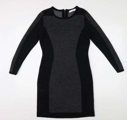 John Lewis Black Wool Blend Sheath Dress M