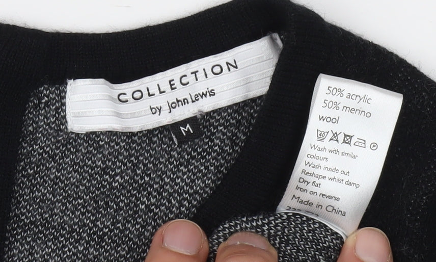 John Lewis Black Wool Blend Sheath Dress M