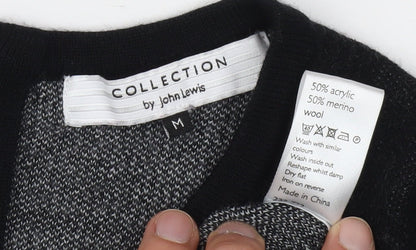 John Lewis Black Wool Blend Sheath Dress M