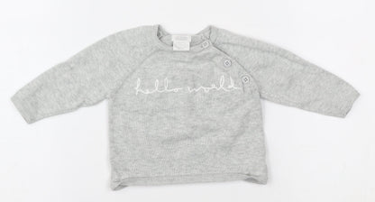 Mamas & Papas Grey Unisex Baby Pullover Jumper 0-3 Months