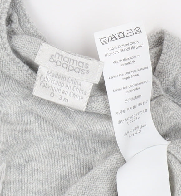 Mamas & Papas Grey Unisex Baby Pullover Jumper 0-3 Months