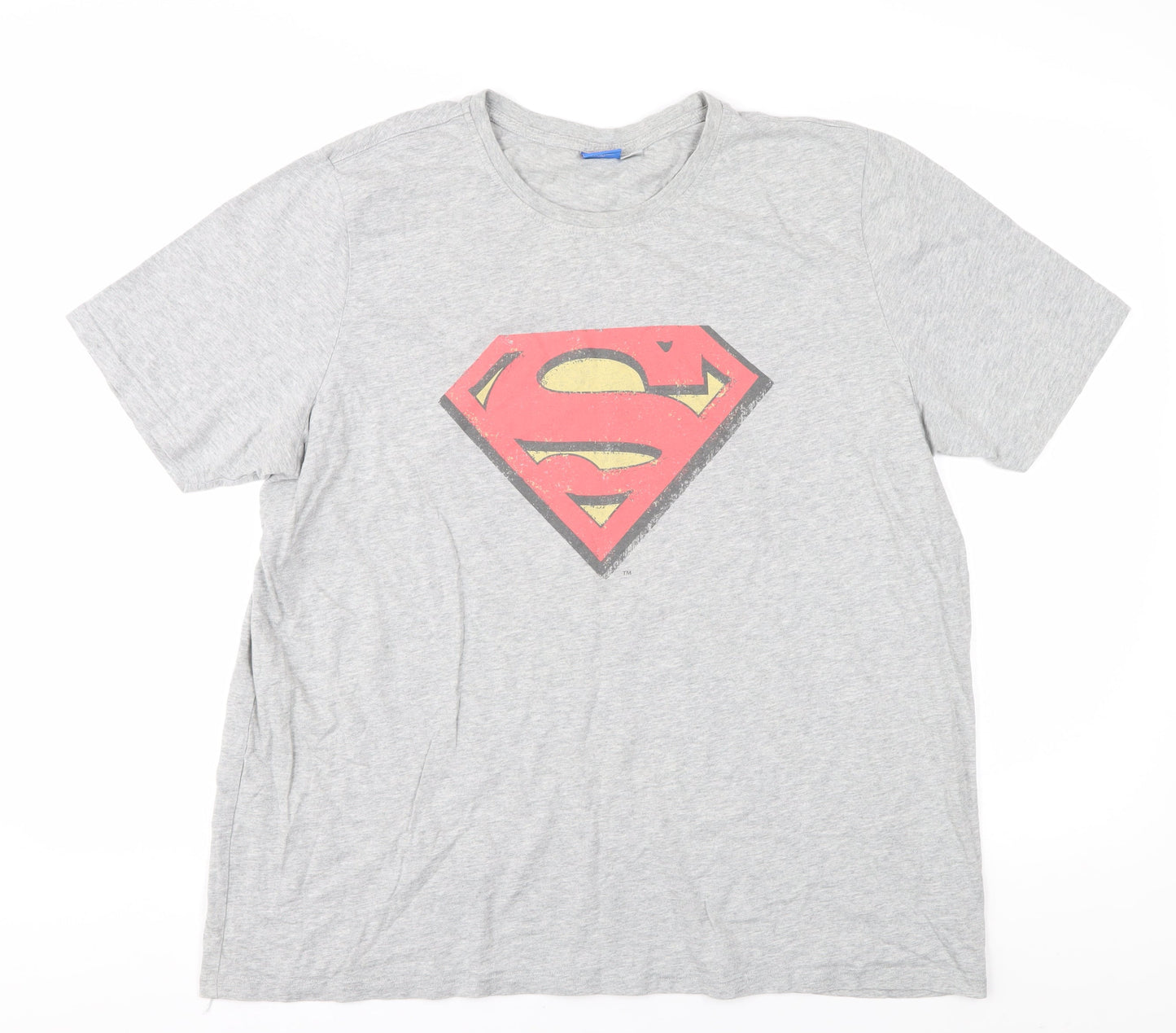 Superman Men's Grey XL Graphic Cotton T-Shirt