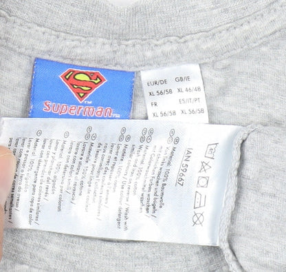 Superman Men's Grey XL Graphic Cotton T-Shirt