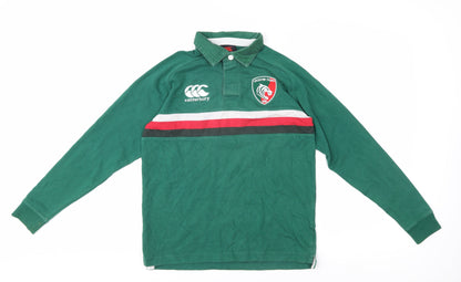 Canterbury Boys Green Rugby Polo Shirt, 12 Years, Long Sleeve