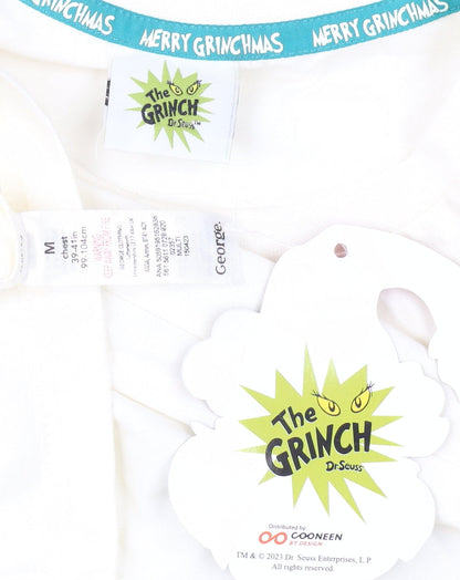 George Men’s Grinch Christmas White Long Sleeve T-Shirt M