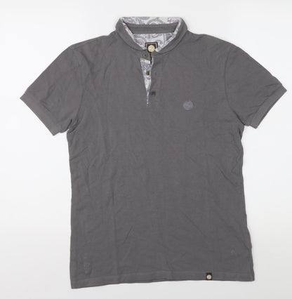Pretty Green Men's Grey XS Polo Shirt 100% Cotton