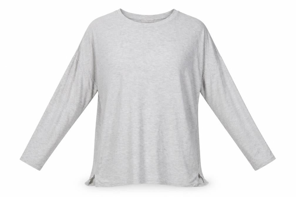 Hush Grey Women's XS Top 3/4 Sleeve Round Neck