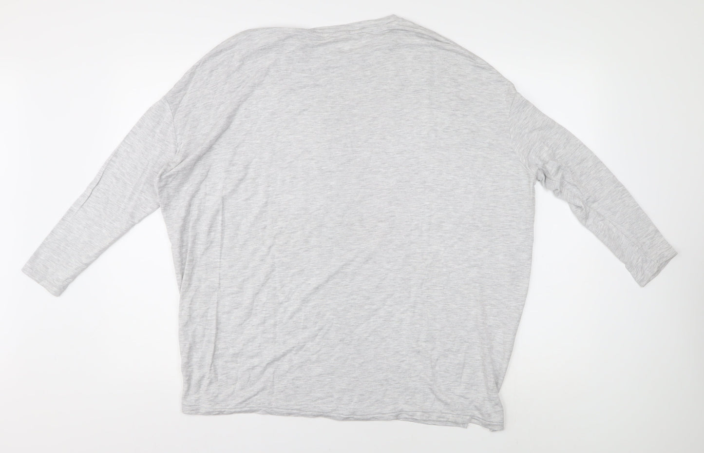 Hush Grey Women's XS Top 3/4 Sleeve Round Neck