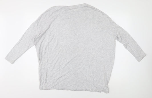 Hush Grey Women's XS Top 3/4 Sleeve Round Neck