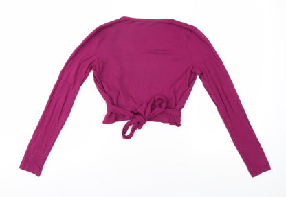 Womens UK Size S NA-KD Purple Wrap Blouse