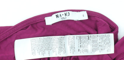 Womens UK Size S NA-KD Purple Wrap Blouse