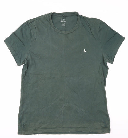 Jack Wills Men's Green M Cotton Crew Neck T-Shirt