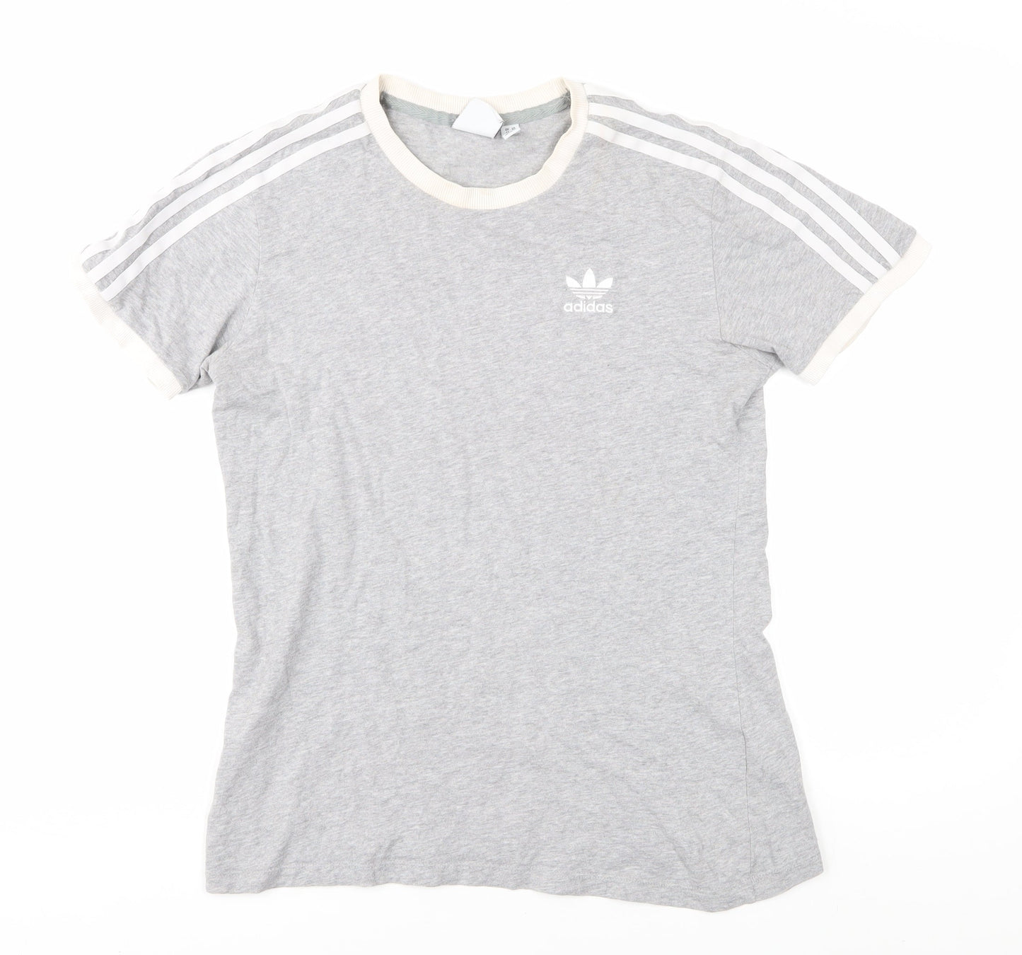 Womens UK Size 12 adidas Grey Ringer T-Shirt