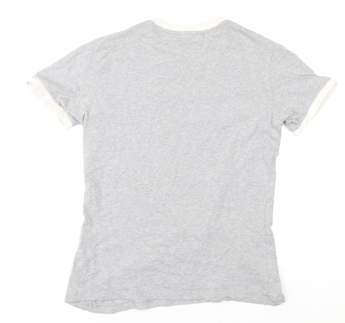Womens UK Size 12 adidas Grey Ringer T-Shirt
