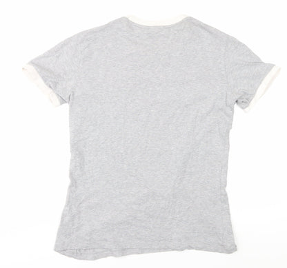 Womens UK Size 12 adidas Grey Ringer T-Shirt