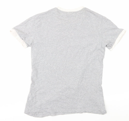 Womens UK Size 12 adidas Grey Ringer T-Shirt