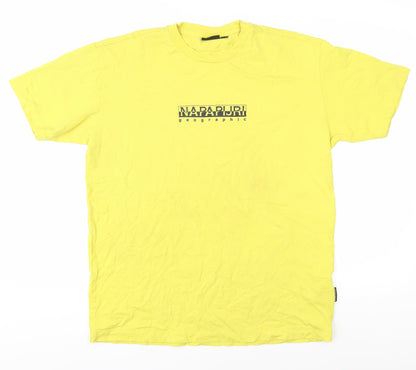 Napapijri Men's Yellow Cotton Short Sleeve T-Shirt