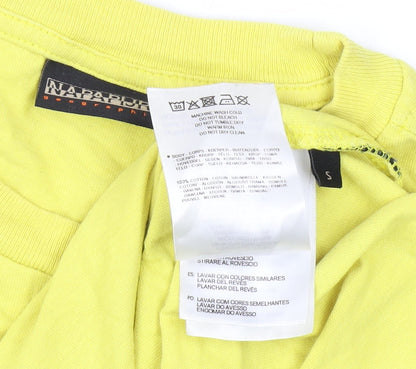 Napapijri Men's Yellow Cotton Short Sleeve T-Shirt