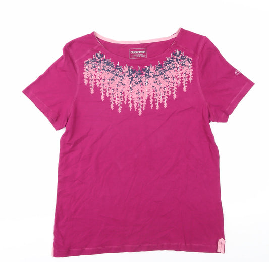 Craghoppers Women's Pink Cotton T-Shirt Size 14