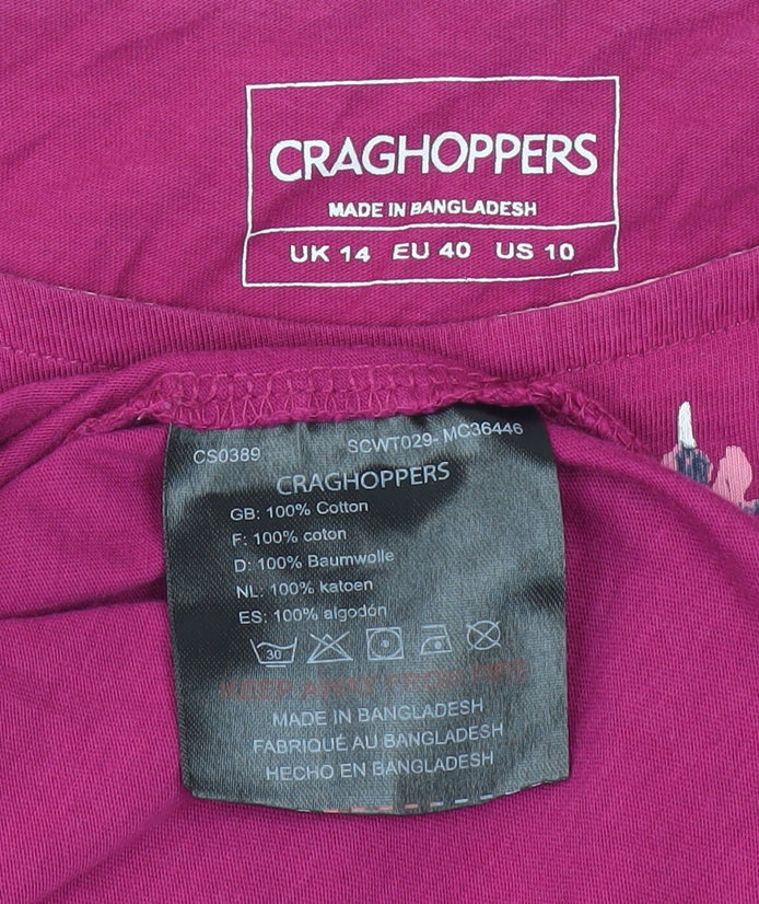 Craghoppers Women's Pink Cotton T-Shirt Size 14
