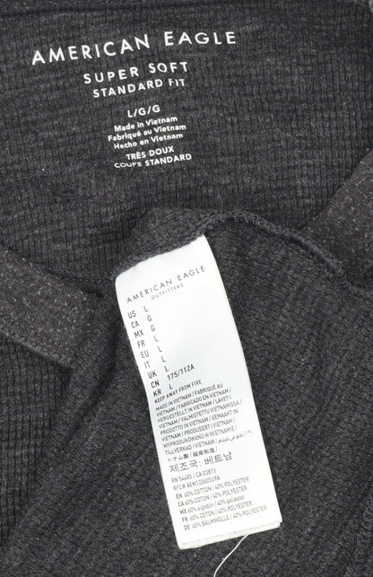Mens UK Size L American Eagle Grey Pullover Sweatshirt