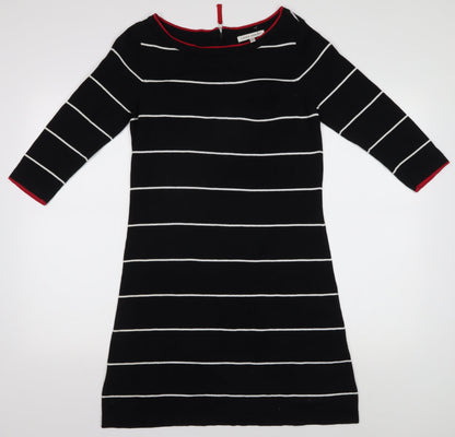 Laura Ashley Black Striped Shift Dress, Size 12
