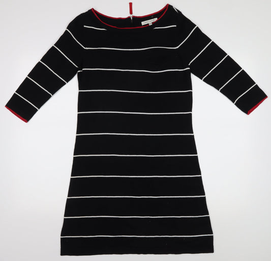 Laura Ashley Black Striped Shift Dress, Size 12