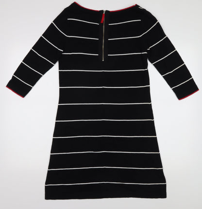 Laura Ashley Black Striped Shift Dress, Size 12