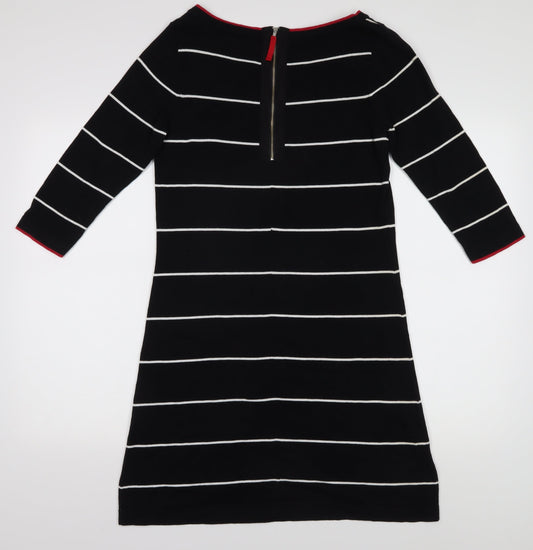 Laura Ashley Black Striped Shift Dress, Size 12