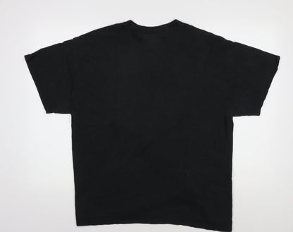 Reclaimed Vintage Men's Black Graphic T-Shirt L