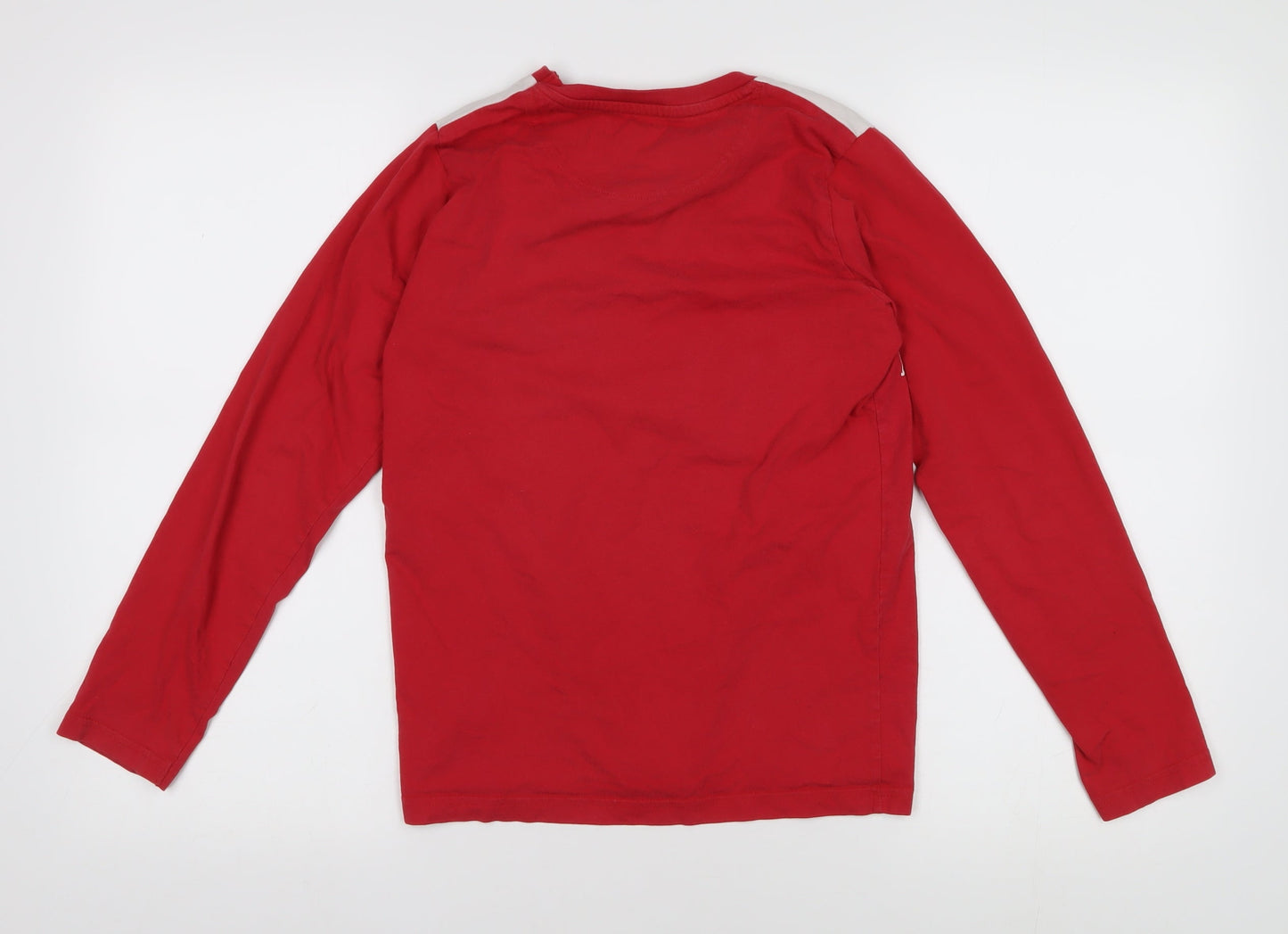 Marks and Spencer Boys Red Graphic T-Shirt Long Sleeve 11-12Y