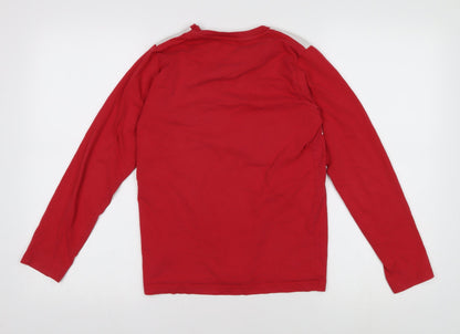 Marks and Spencer Boys Red Graphic T-Shirt Long Sleeve 11-12Y
