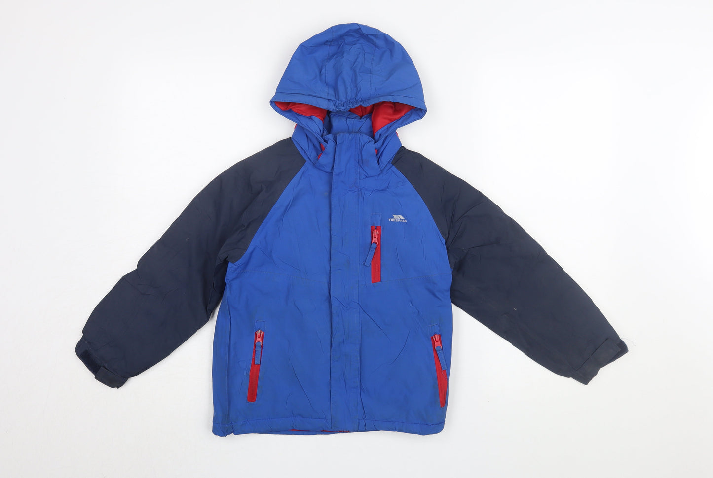 Trespass Boys' Blue Puffer Jacket Size 7 Waterproof Winter Wear