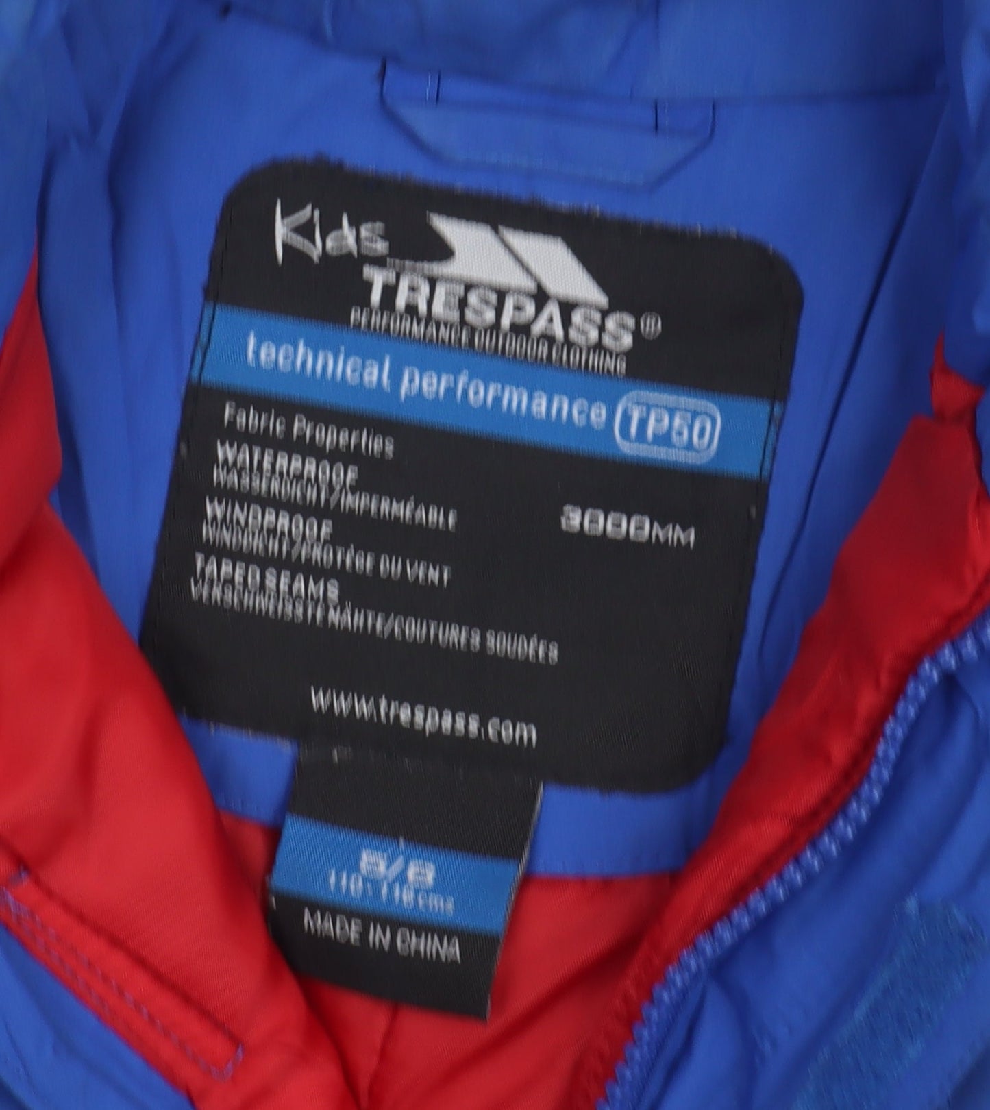 Trespass Boys' Blue Puffer Jacket Size 7 Waterproof Winter Wear