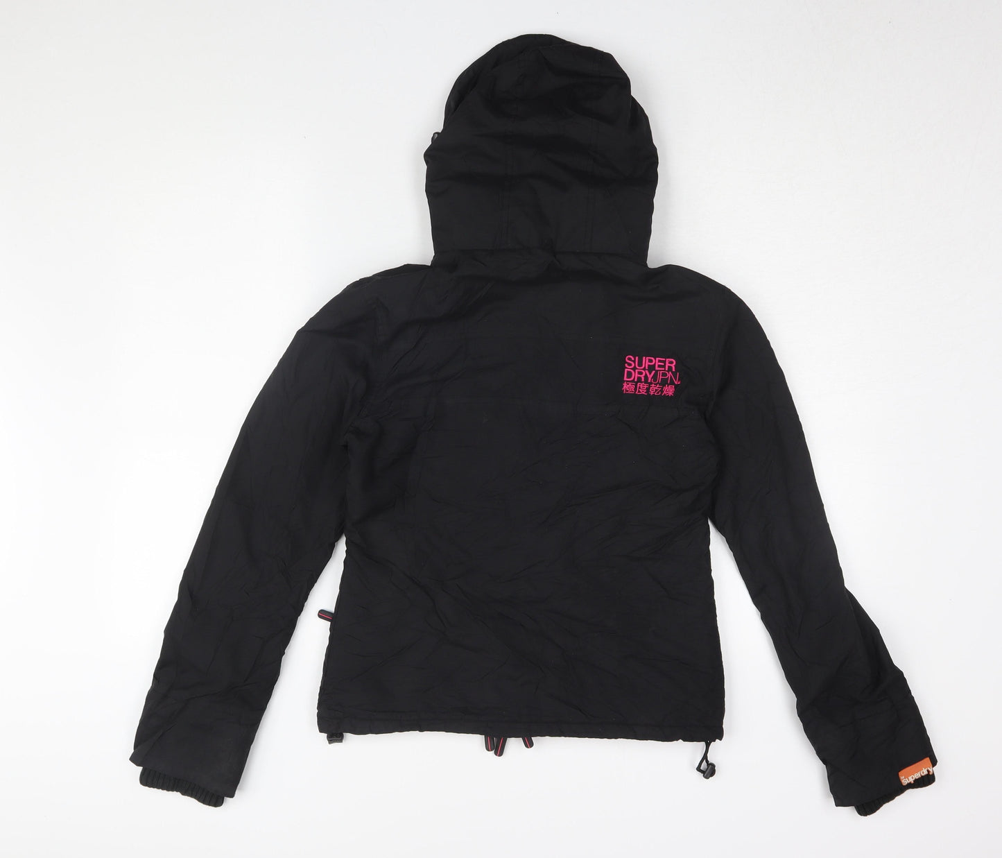 Womens UK Size S Superdry Black Windbreaker Coat