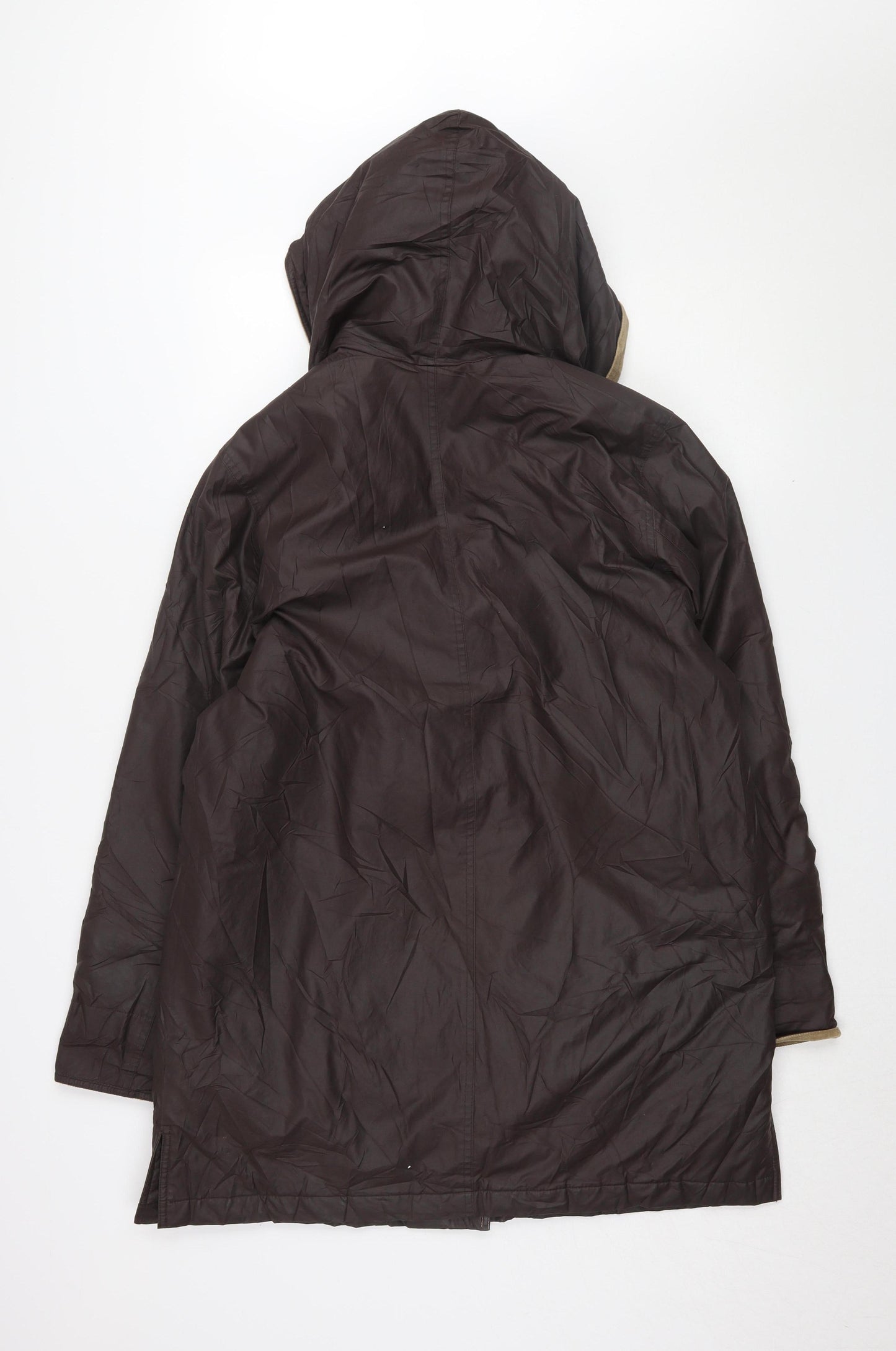 Loft Brown Hooded Rain Coat Women Size 10