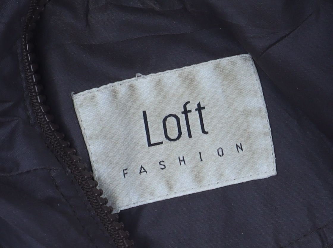 Loft Brown Hooded Rain Coat Women Size 10