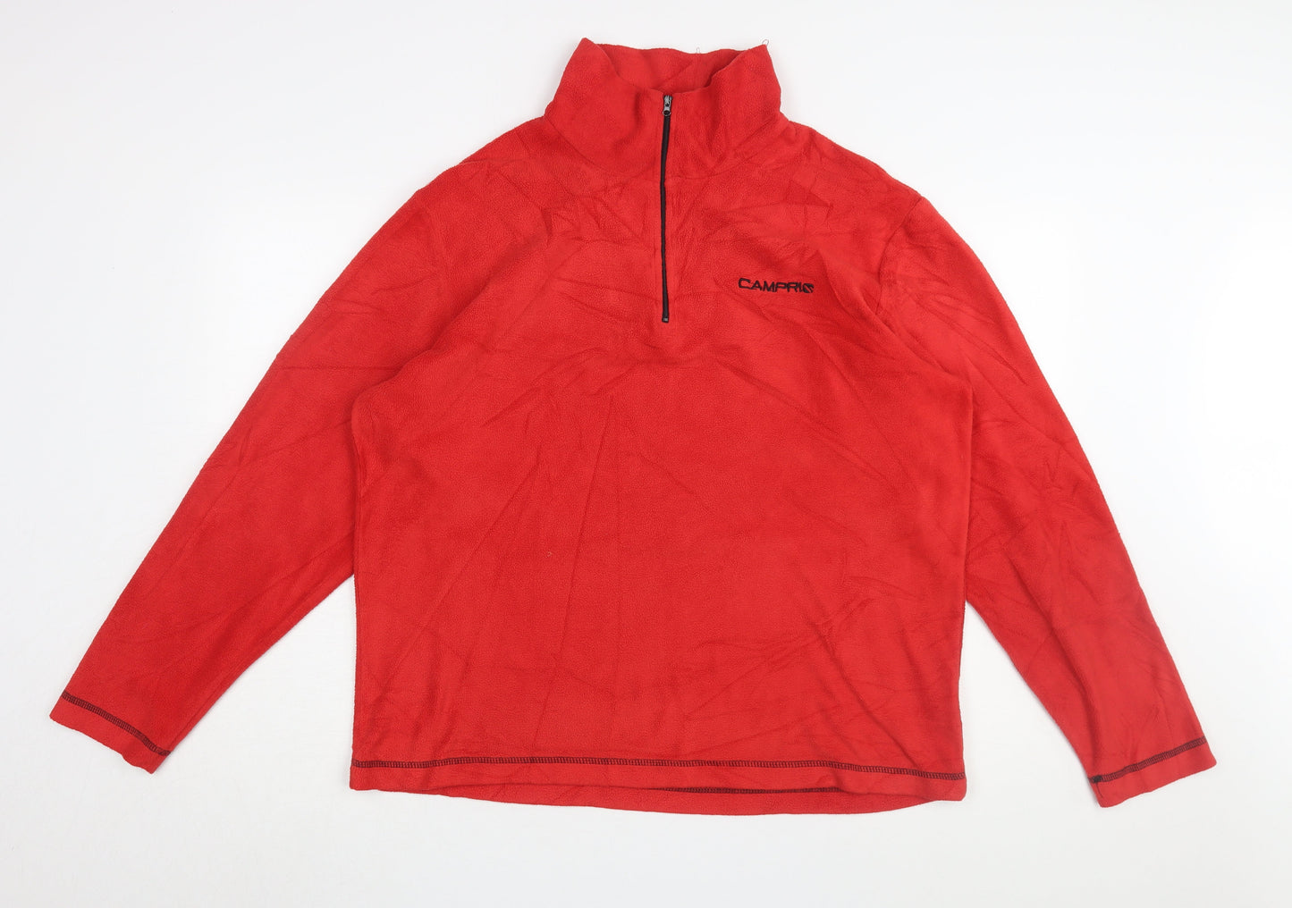 Mens UK Size L Campri Red 1/2 Zip Sweatshirt