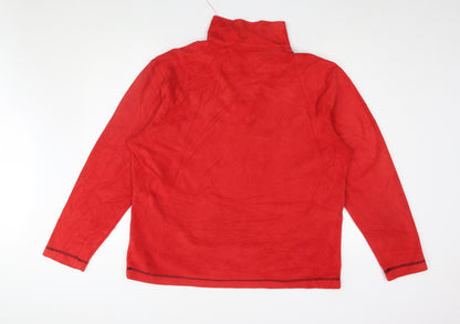 Mens UK Size L Campri Red 1/2 Zip Sweatshirt