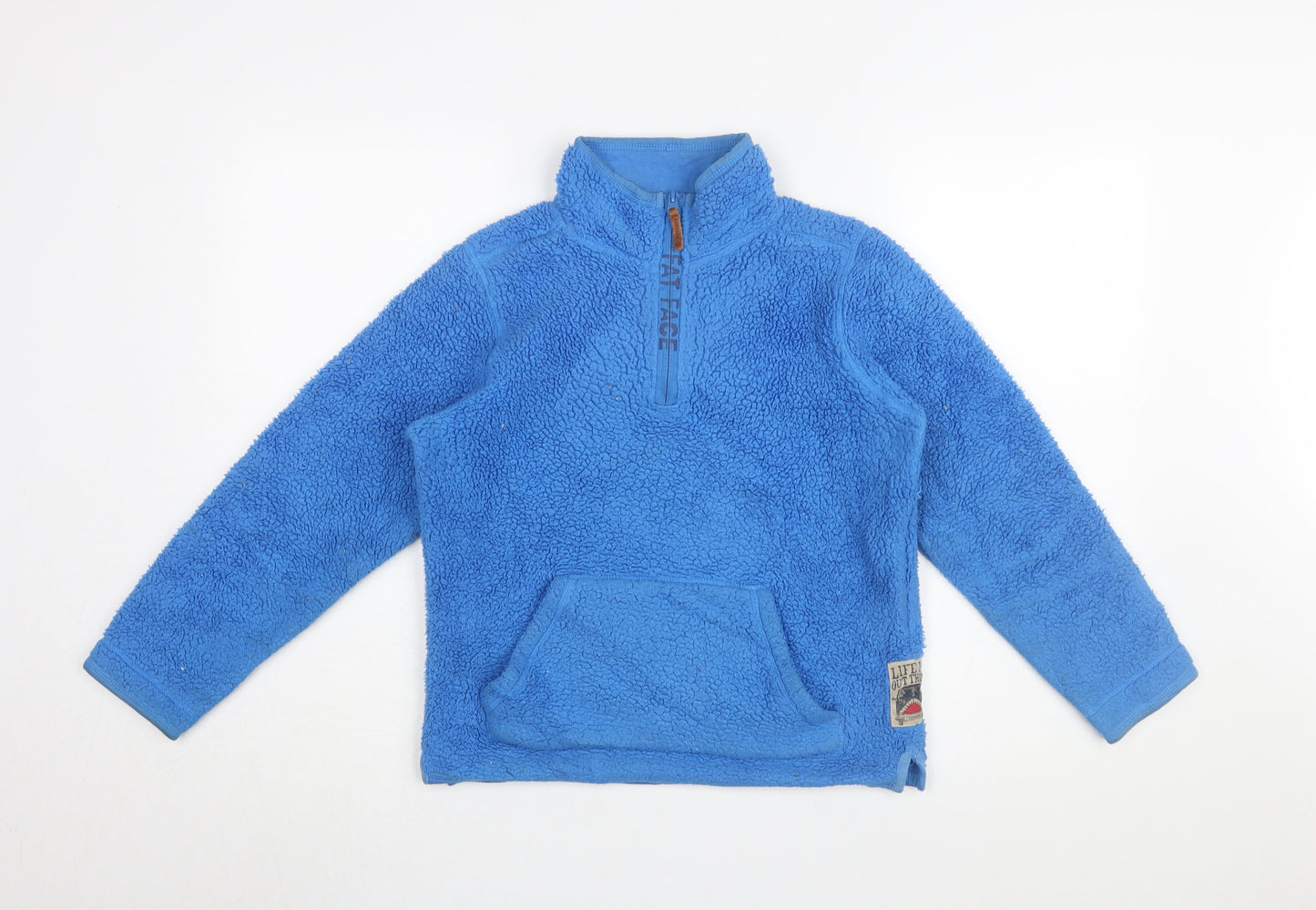 FatFace Boys Blue Fleece 1/2 Zip Graphic Sweatshirt 10-11 Years