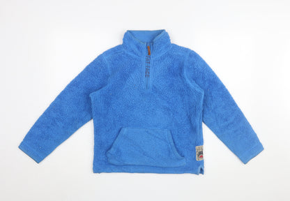 FatFace Boys Blue Fleece 1/2 Zip Graphic Sweatshirt 10-11 Years