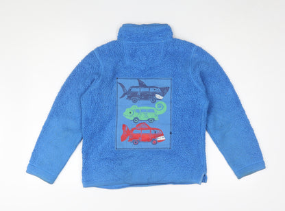 FatFace Boys Blue Fleece 1/2 Zip Graphic Sweatshirt 10-11 Years