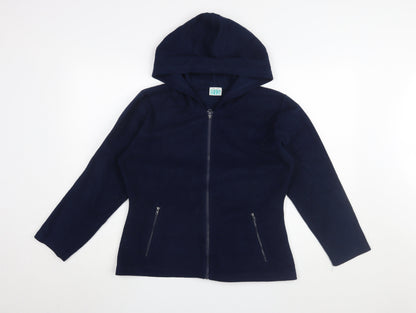 New Look Girls Blue Full Zip Hoodie Size 14 Fleece