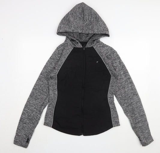 Workout Women's Grey Mid-Length Hoodie Jacket