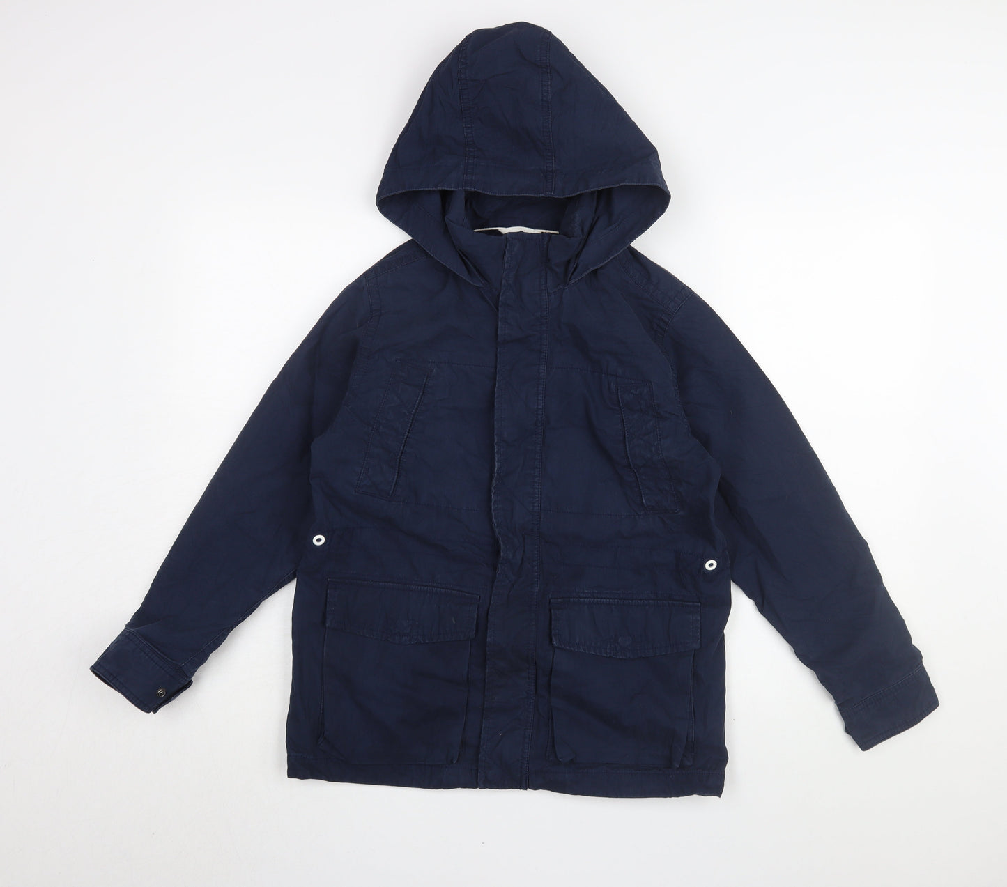 GapKids Boys Blue Parka Jacket 12-13 Years Hooded Mid-Length