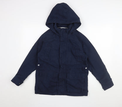 GapKids Boys Blue Parka Jacket 12-13 Years Hooded Mid-Length