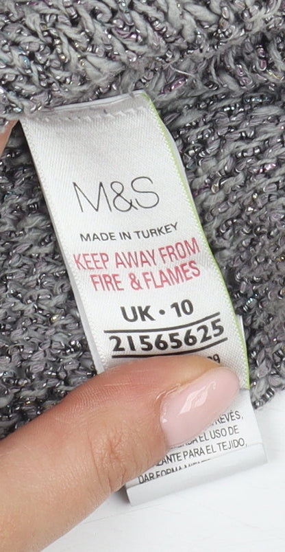Womens UK Size 10 Marks and Spencer Grey Pullover Jumper