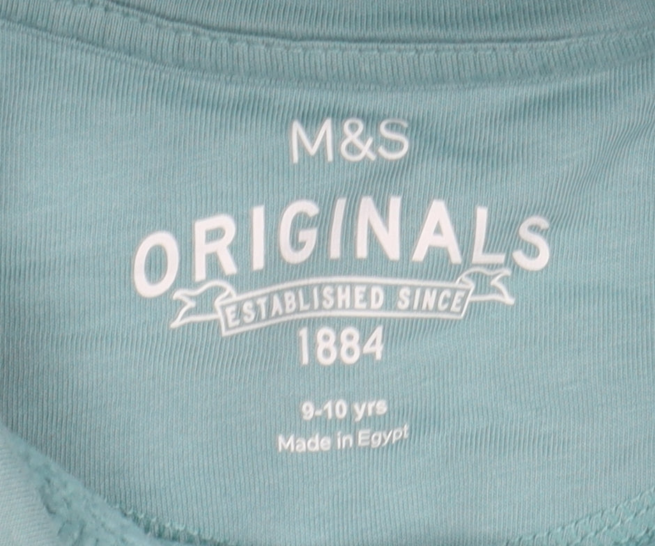 Marks and Spencer Girls Blue Pullover Hoodie 9-10 Years
