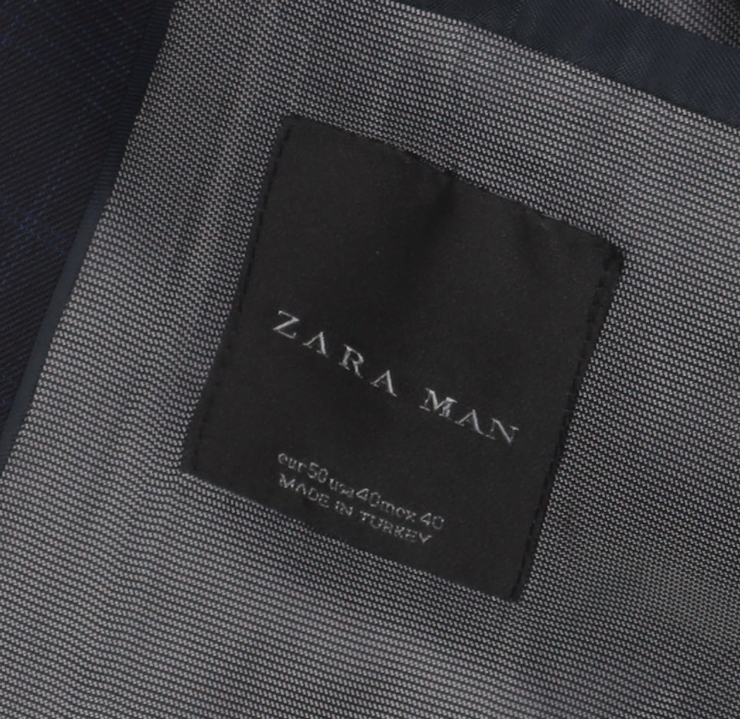 Mens UK Size 40 Zara Regular Black Suit Jacket