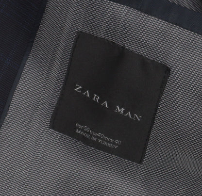 Mens UK Size 40 Zara Regular Black Suit Jacket